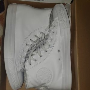 White Leather Hi-Top Converse